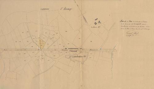 Plan large de la construction pour le permeis de construire de 1868